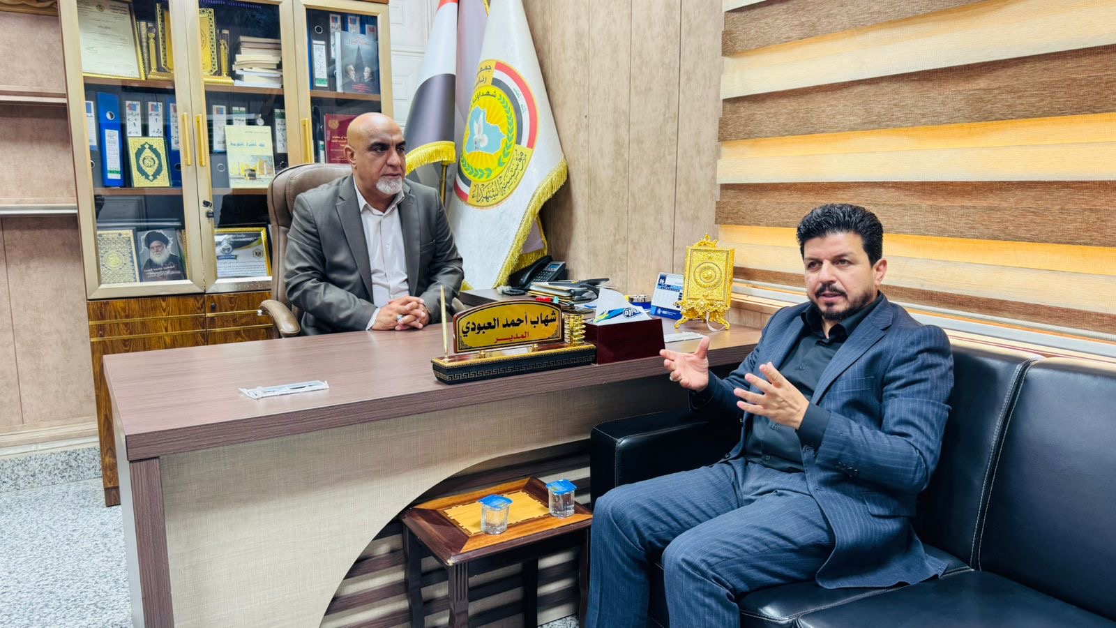 مدير مديرية الإعلام في مؤسسة الشهداء يتفقد الواقع الإعلامي في مديرية شهداء مدينة الصدر ويؤكد أهمية تطوير الأداء الإعلامي