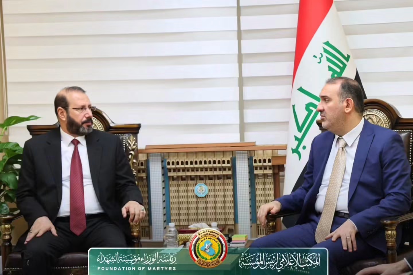 معالي رئيس مؤسسة الشهداء يهنئ وزير الداخلية بتسنم مهامه ويبحث معه تعزيز التنسيق المشترك لرعاية أسر الشهداء والجرحى